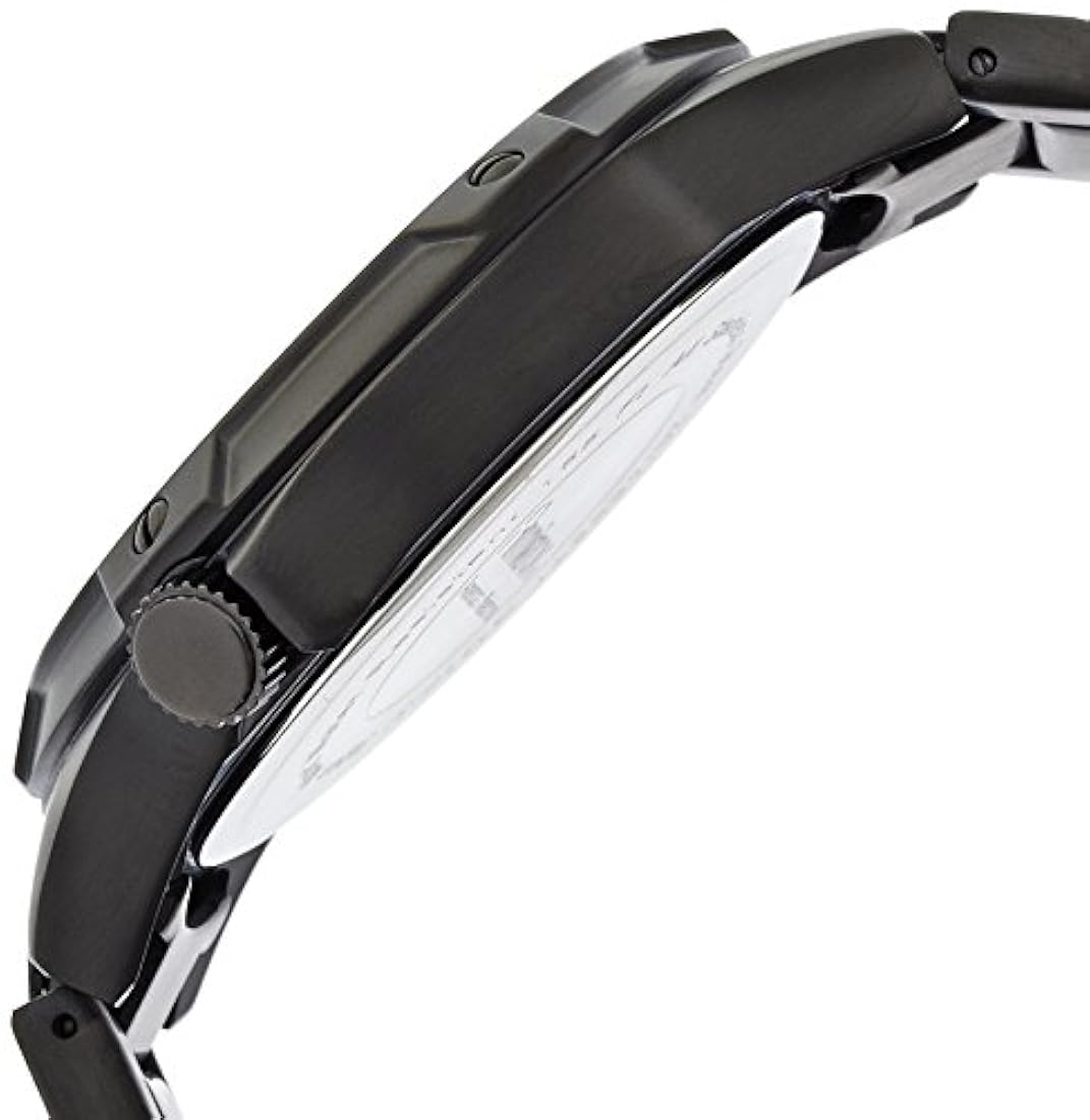 Armitron 204692BKTI reloj de vestir con esfera negra y acero inoxidable chapado
