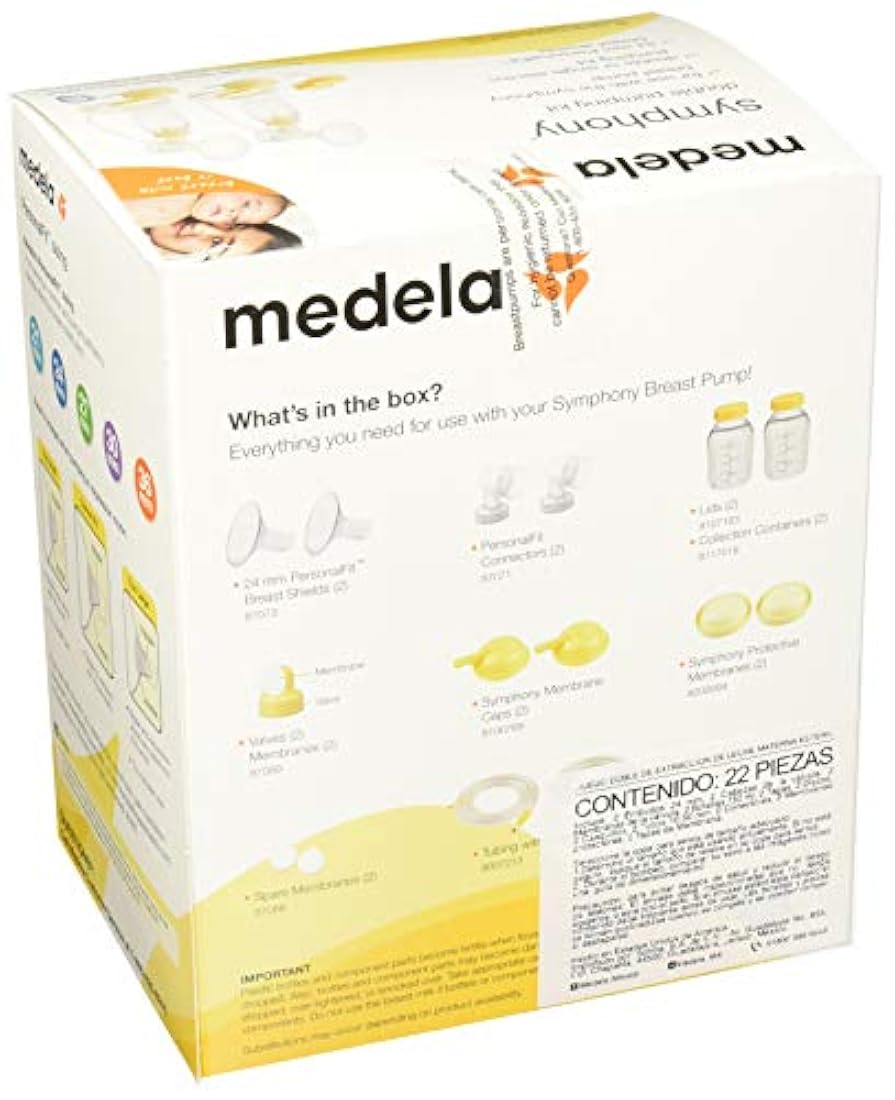 Kit de bomba de mama, sistema de bombeo doble de Medela Symphony, Transparente