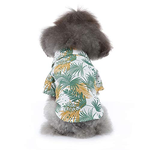 MaruPet Camisa hawaiana para perro NewStyle Summer Beach Chaleco de manga corta para mascotas Ropa de perro Top Floral Camiseta hawaiana Tops Chaquetas para perros pequeños razas gatos hojas XS