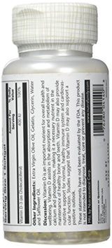 Solaray Vitamina D-3 – 400 IU – 120 °Cápsulas de Gel