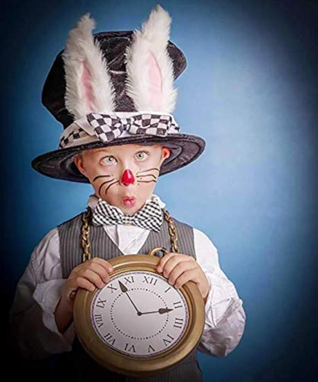 Conjunto de disfraz de conejo blanco, sombrero