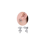 Aretes de plata con diseño para mujeres