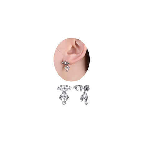 Aretes de plata con diseño para mujeres