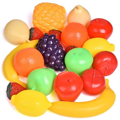 Bolsa de frutas a tamaño real, set de juego para niños