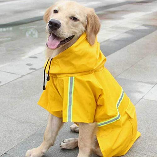 FEimaX Chubasquero para perro, impermeable, con capucha para perros medianos y grandes, con capucha ligera, resistente al viento para caminar al aire libre
