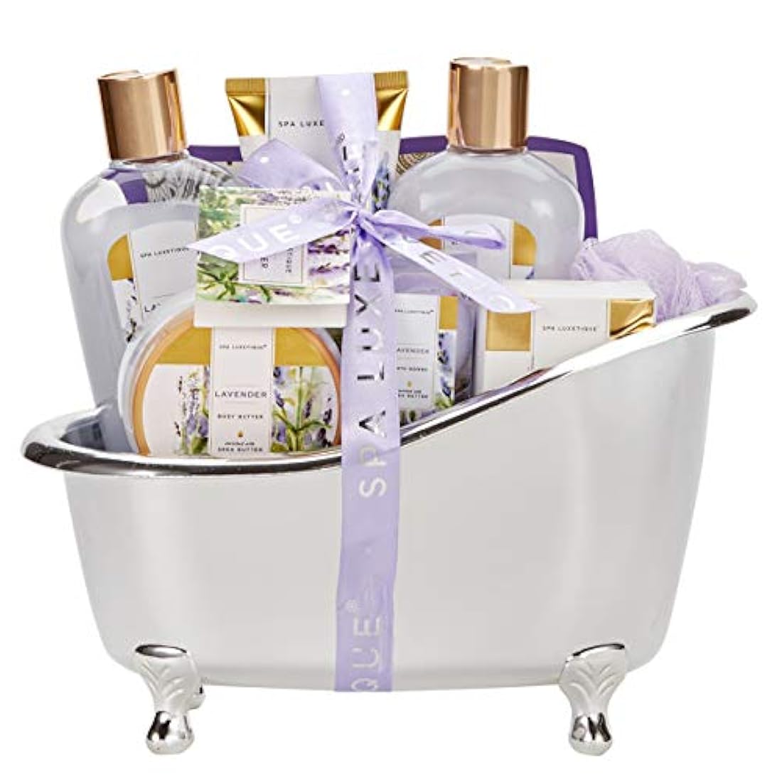 Cesta lujosa de regalo de spa con fragancia de lavanda