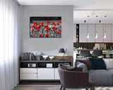 Lienzo decorativo con diseño de flores de amapolas rojas