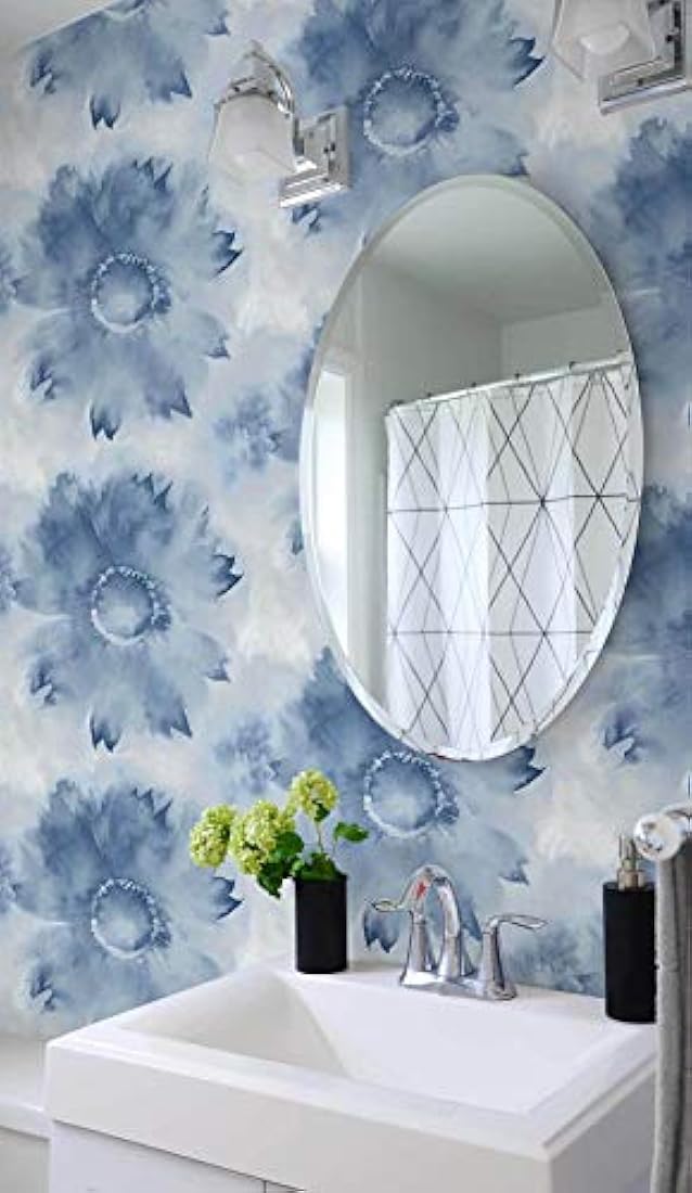 Papel pintado diseño de girasol 21 x 4 x 4 pulgadas azul