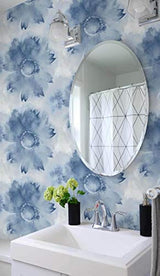 Papel pintado diseño de girasol 21 x 4 x 4 pulgadas azul