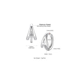 Aretes de aro de plata con inicial para mujeres