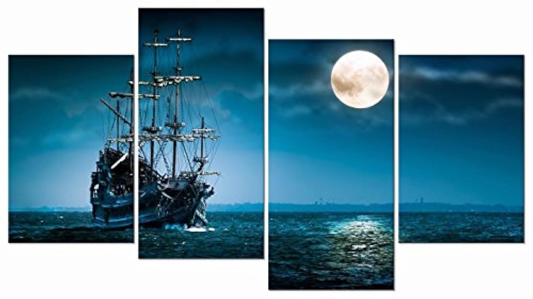 pyradecor 4-Panel moderna estirada y enmarcada de paisaje