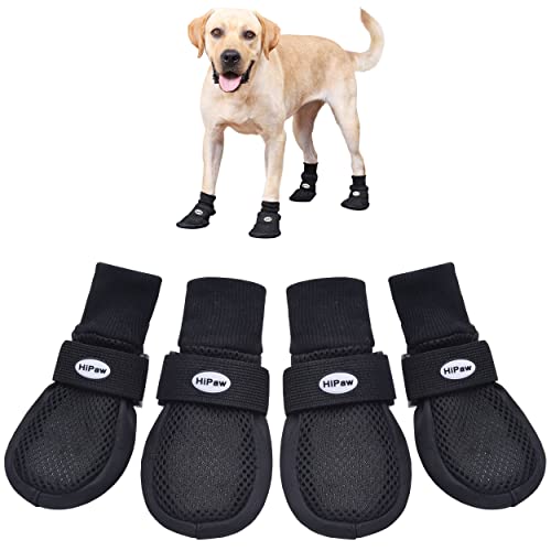 HiPaw - Botas de malla transpirables para perro, suela de goma antideslizante para verano