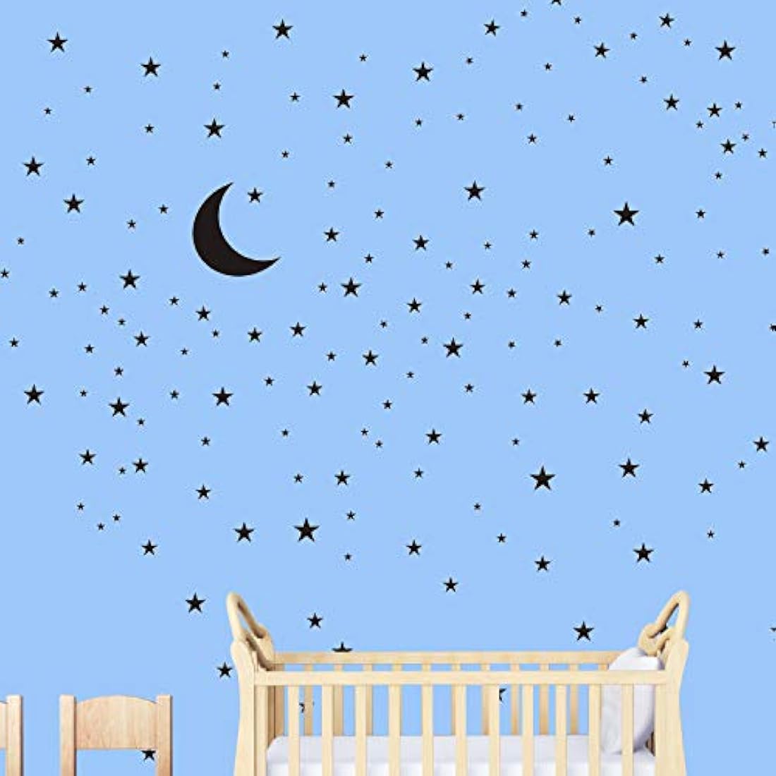 Vinilo adhesivo para pared con diseño de luna y estrellas