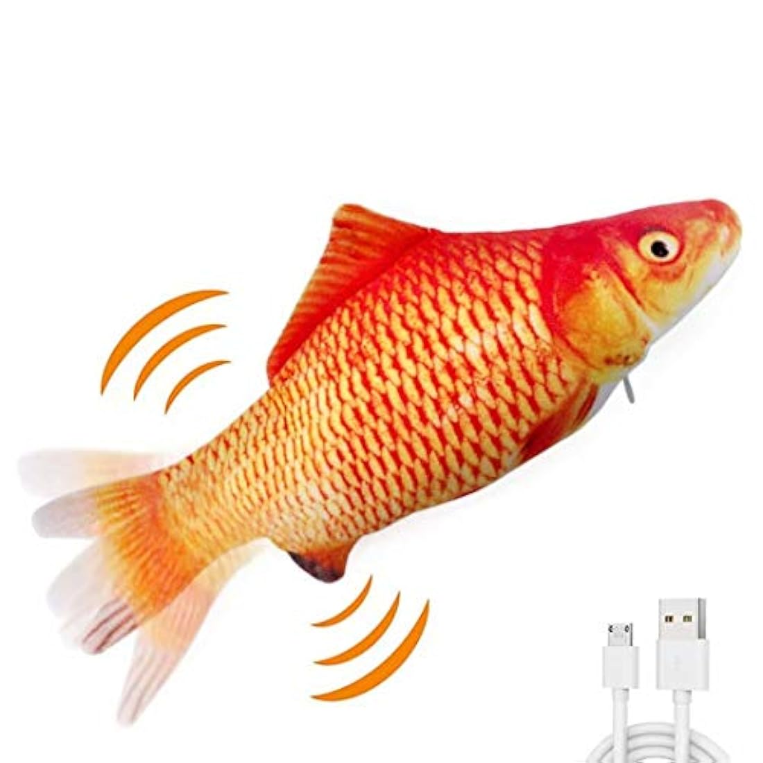 Peluche interactivo de pescado, color naranja, 11.0in