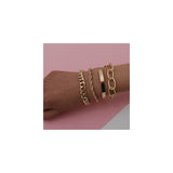 Pulseras y tobilleras Juego de 4 pulseras de cadena de plata