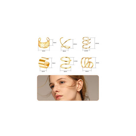 Aretes de clip de acero inoxidable con clip para mujeres