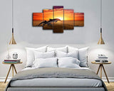 Lienzo decorativo con diseño de delfín al atardecer