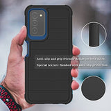 Leptech Funda para Samsung Galaxy A03S con protector de pantalla de vidrio templado, [Serie Funda] Clip de cinturón duro, resistente, resistente, resistente, resistente, resistente a prueba de golpes, cubierta para teléfono celular (negro)