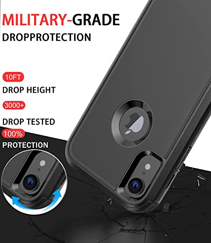 Diverbox for iPhone Xr Case [Shockproof] [Dropproof] [Dust-Proof],Heavy Duty Protection Phone Case Cover for Apple iPhone XR (Black)
