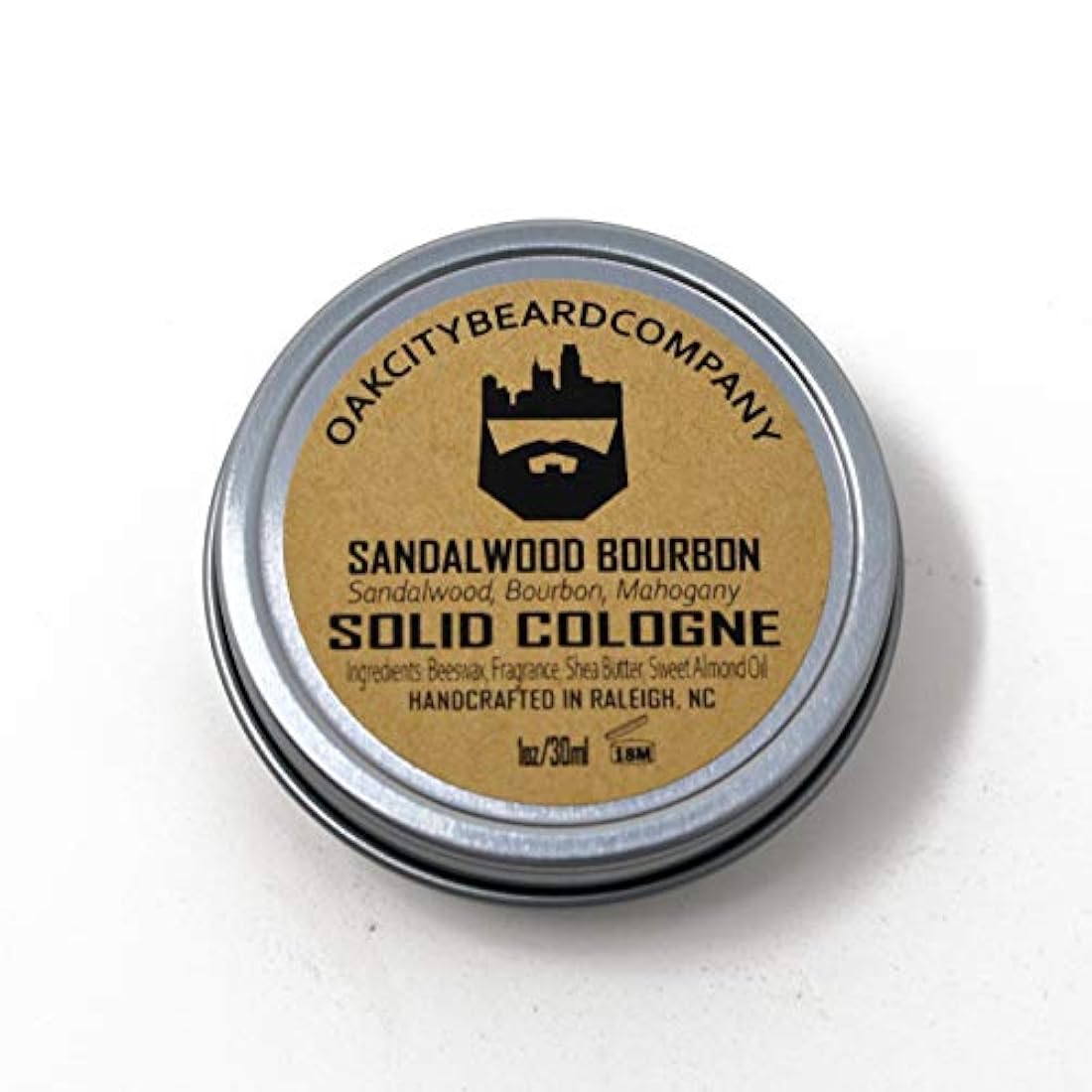 OakCityBeardCo. - Sandalwood Bourbon - Colonia sólida para hombre - 1 onza