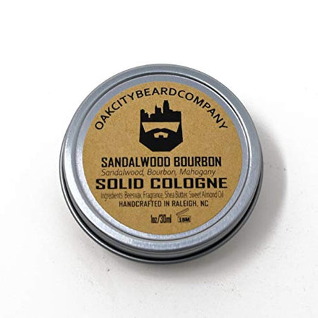 OakCityBeardCo. - Sandalwood Bourbon - Colonia sólida para hombre - 1 onza