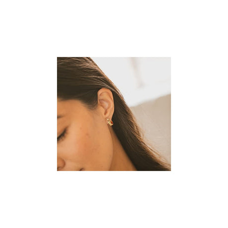 Aretes de presión pequeños en forma de argolla para mujer