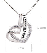 Jewelry Plata de ley Te amo por siempre y para siempre