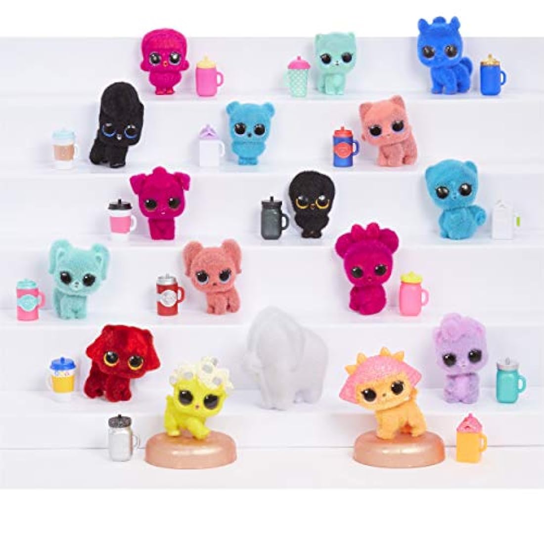 Mascotas peludas con pelusas lavables y sorpresas de agua