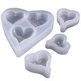 Molde de resina de silicona con forma de corazón profundo de 6 estilos, más de 1 pulgada, para llaveros hechos a mano