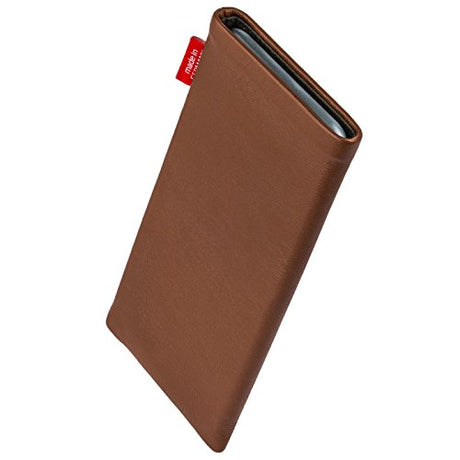 fitBAG Beat Brown - Funda personalizada para Samsung Galaxy S22 Ultra | Fabricada en Alemania | Funda de piel de napa fina con forro de microfibra para limpieza de pantallas