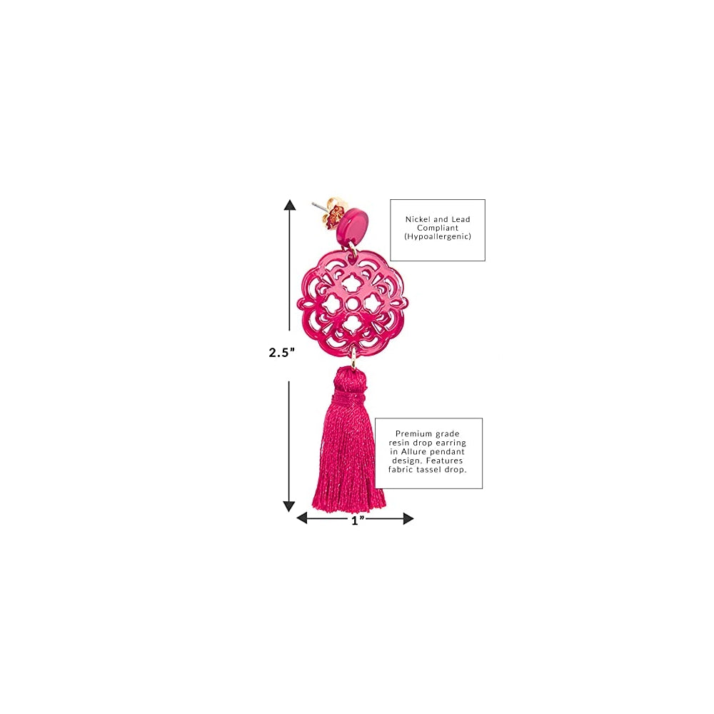 Aretes  de borla de resina acrílica para mujeres
