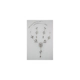 Aretes y de collar  con diseño de flores y cristales