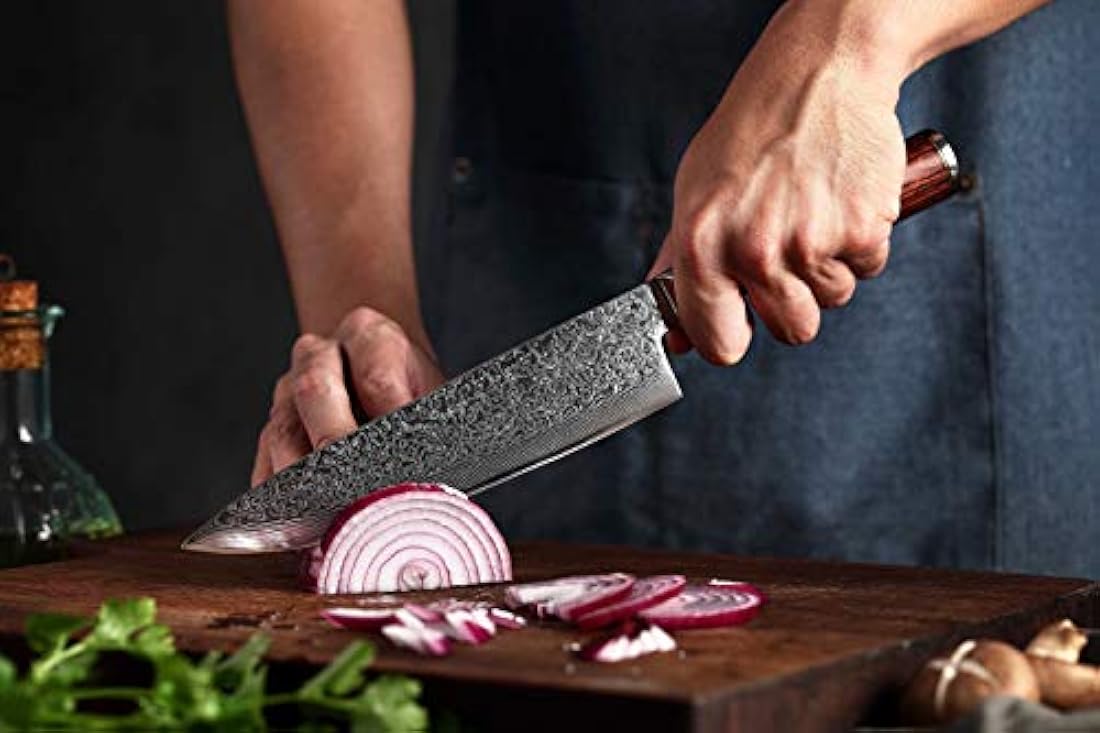 Cuchillo de cocinero FANTECK VG10 Damasco profesional