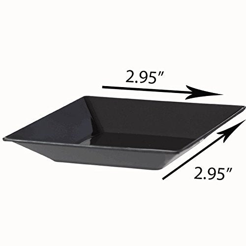 Platos de postre cuadrados de plástico