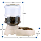 Alimentador automático para gatos y dispensador de agua en juego con alfombrilla de comida para mascotas para perros pequeños medianos mascotas, cachorros gatitos gran capacidad 1 galón x 2