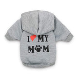 DroolingDog Dog Shirts I Love My Mom - Camiseta para perros pequeños, talla XS, gris