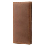 Cartera larga de piel auténtica para hombre, estilo vintage