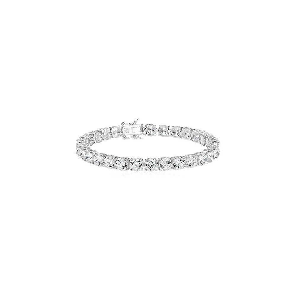 Pulseras y tobilleras de tenis chapada en plata de ley