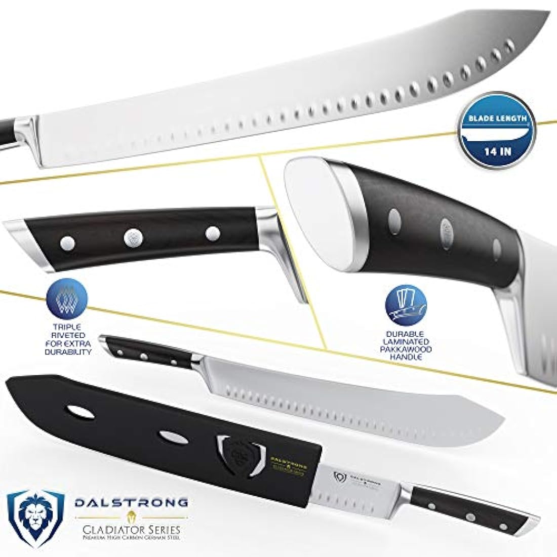 DALSTRONG-Cuchillo de carnicero de nariz de toro extra largo
