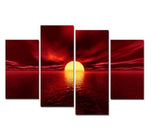 Mar Rojo Sol moderna 4 Piece  wieco Art –