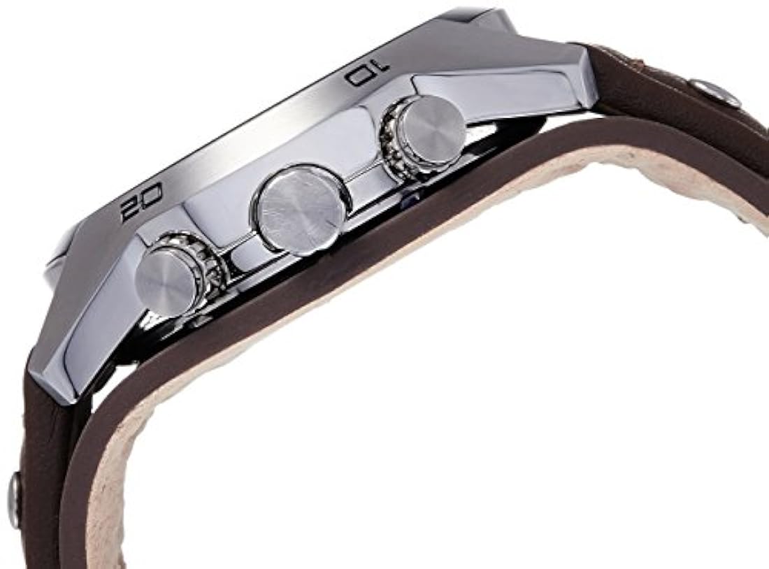 Reloj de cuarzo para hombre de acero inoxidable y cuero