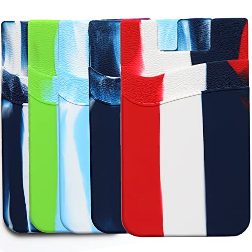 Portatarjetas para la parte trasera del teléfono, bolsa de silicona para guardar tarjetas de crédito para todos los teléfonos inteligentes