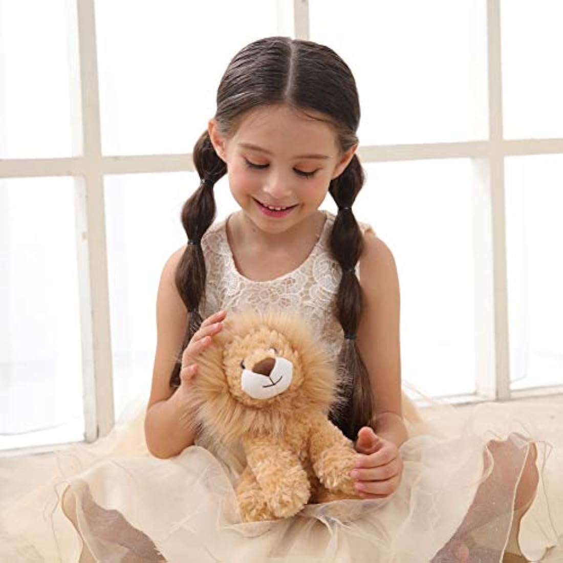 Peluches de cordero de albaricoque peluche de león suave