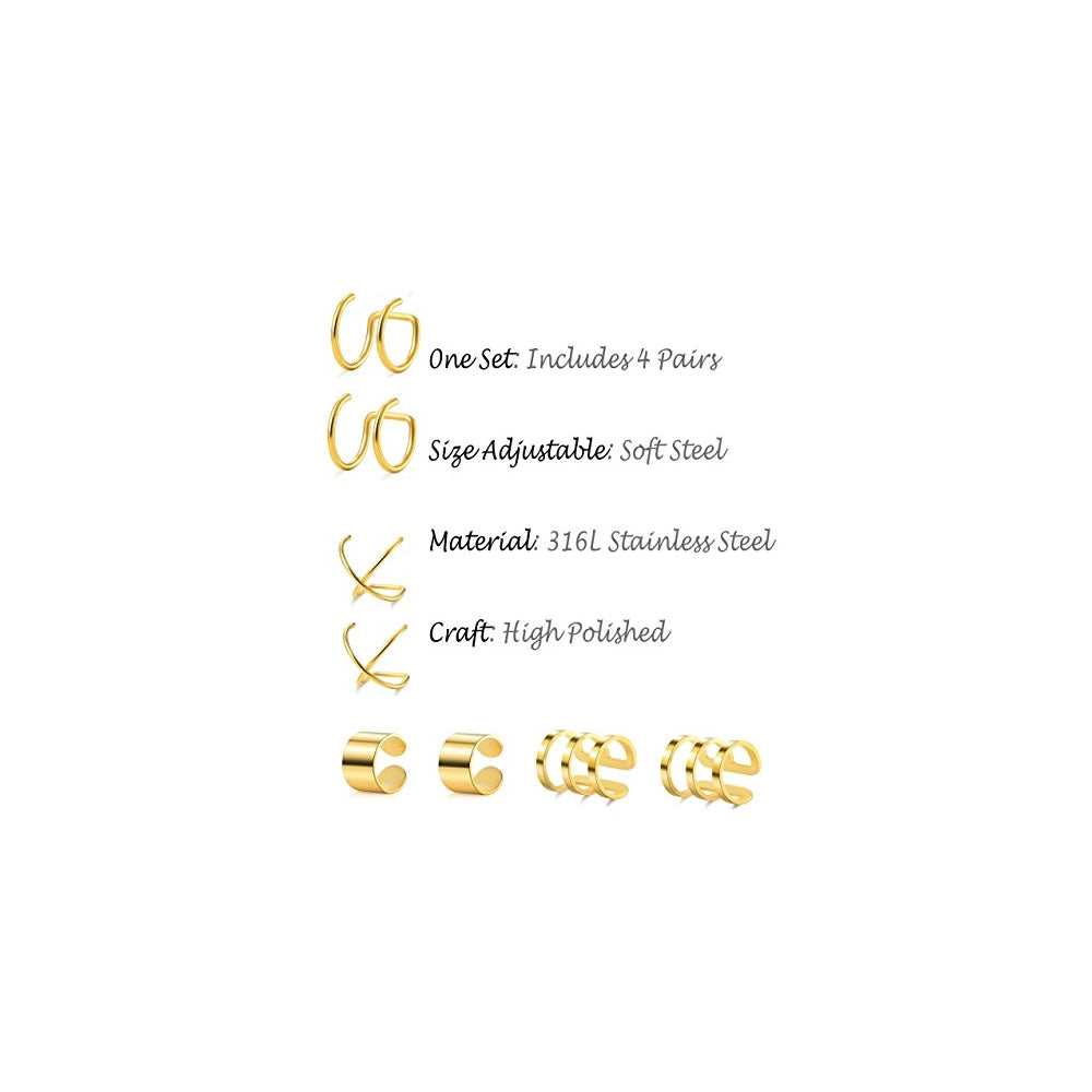 Aretes de acero inoxidable sin perforaciones