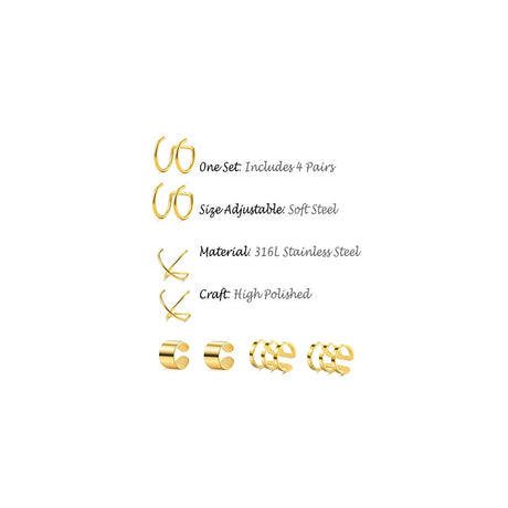 Aretes de acero inoxidable sin perforaciones