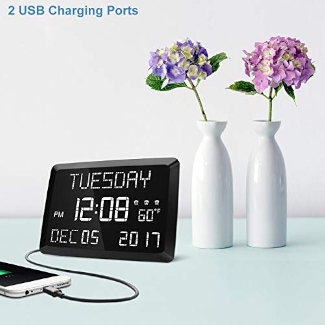 Reloj digital con pantalla LED