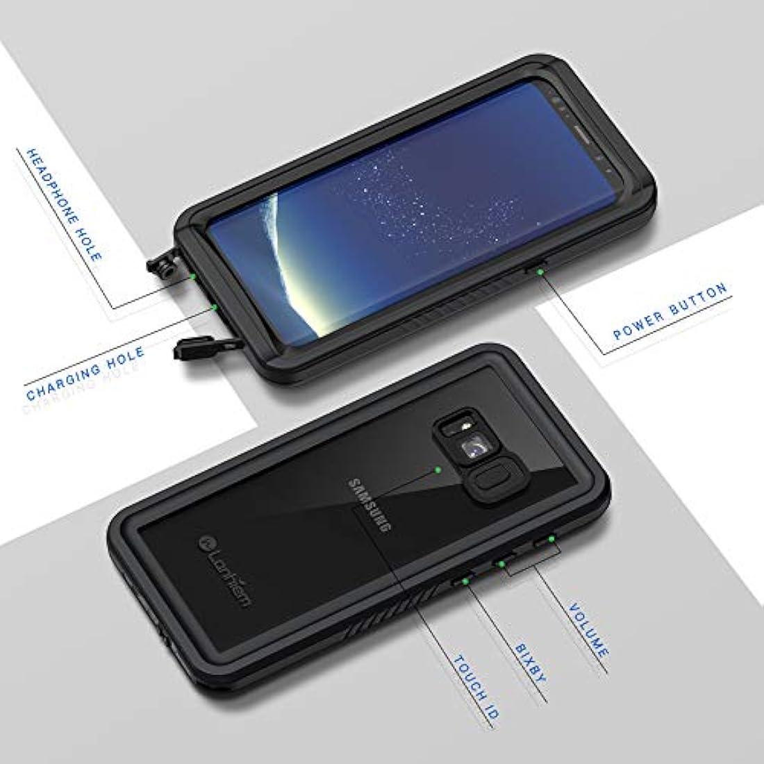 Lanhiem - Funda impermeable a prueba de golpes