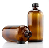 Botellas de vidrio ámbar de 16 onzas con etiquetas de tiza