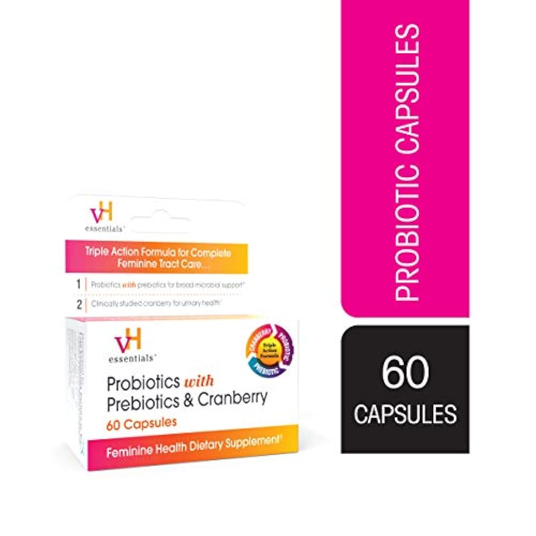vH Essentials probióticos con prebióticos y arándano