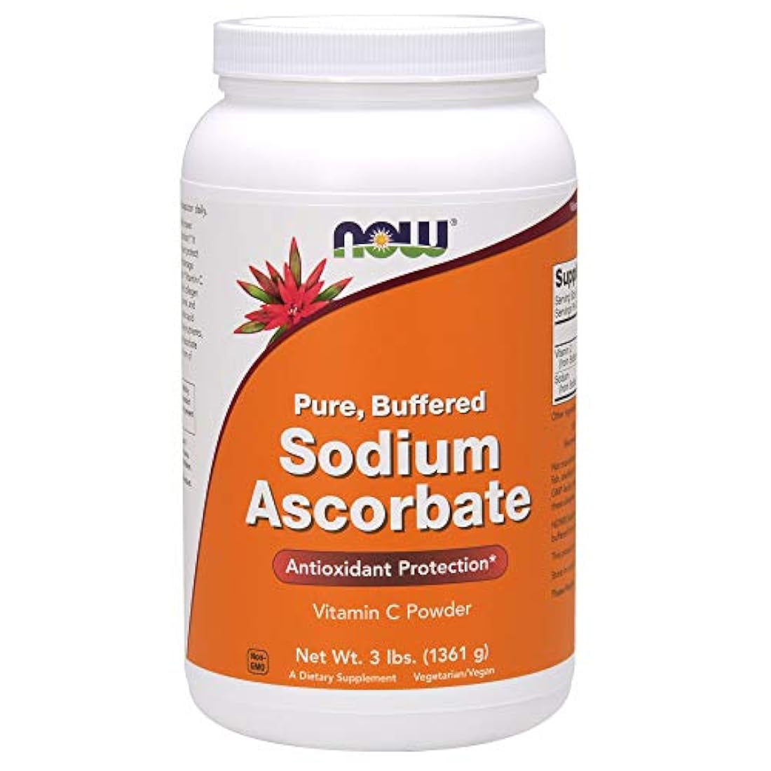 NOW Suplementos polvo de ascorbato de sodio amortiguado